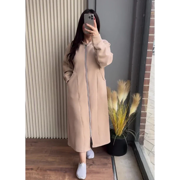 Long Zipper Fleece Hoodie