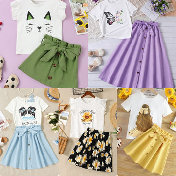 DOS-115 Premium Summer Baby Girl Suits (Pack of 5) – Kids Collection - All Sizes Available