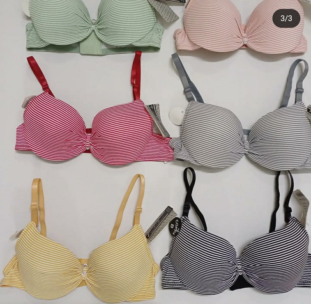70% OFF | PACK OF 5 PREMIUM IMPORTED LINED PRINTED PADDED PUSHUP BRA | FREE HOME DELIVERY